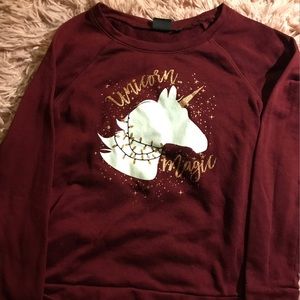 Dark Red unicorn Sweatshirt